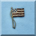 J30. Rhinestone flag pin. 